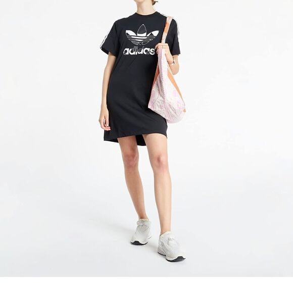 Adidas ORIGINALS Trefoil Logo Marimeko T-Shirt Dress - Picture 1 of 5
